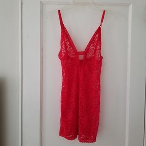 Red lace babydoll & thong